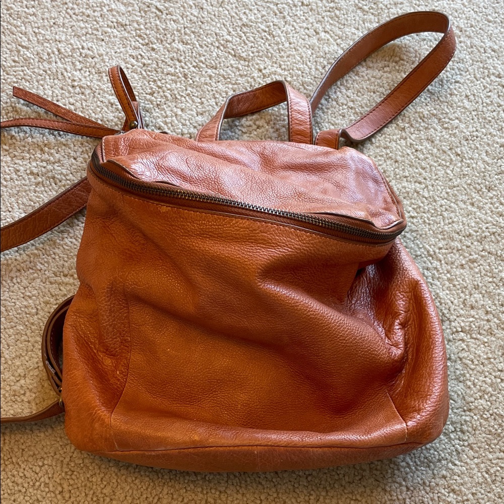 Frye Tan Leather Backpack